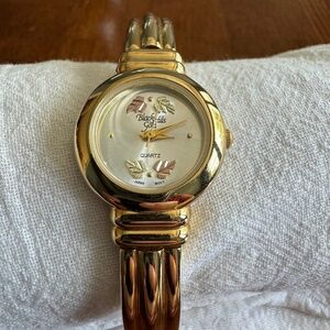 Black Hills Gold Cuff Watch With Leaves